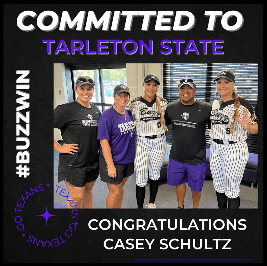 Buzz Fastpitch Softball Comitment Alert Casey Schultz Tarelton State University